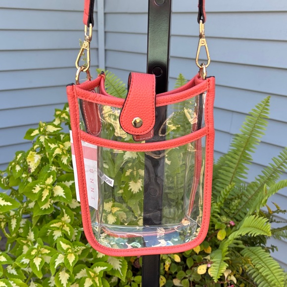 Clear Crossbody adjustable strap with coral accents.perfect for concerts & game - Picture 3 of 4